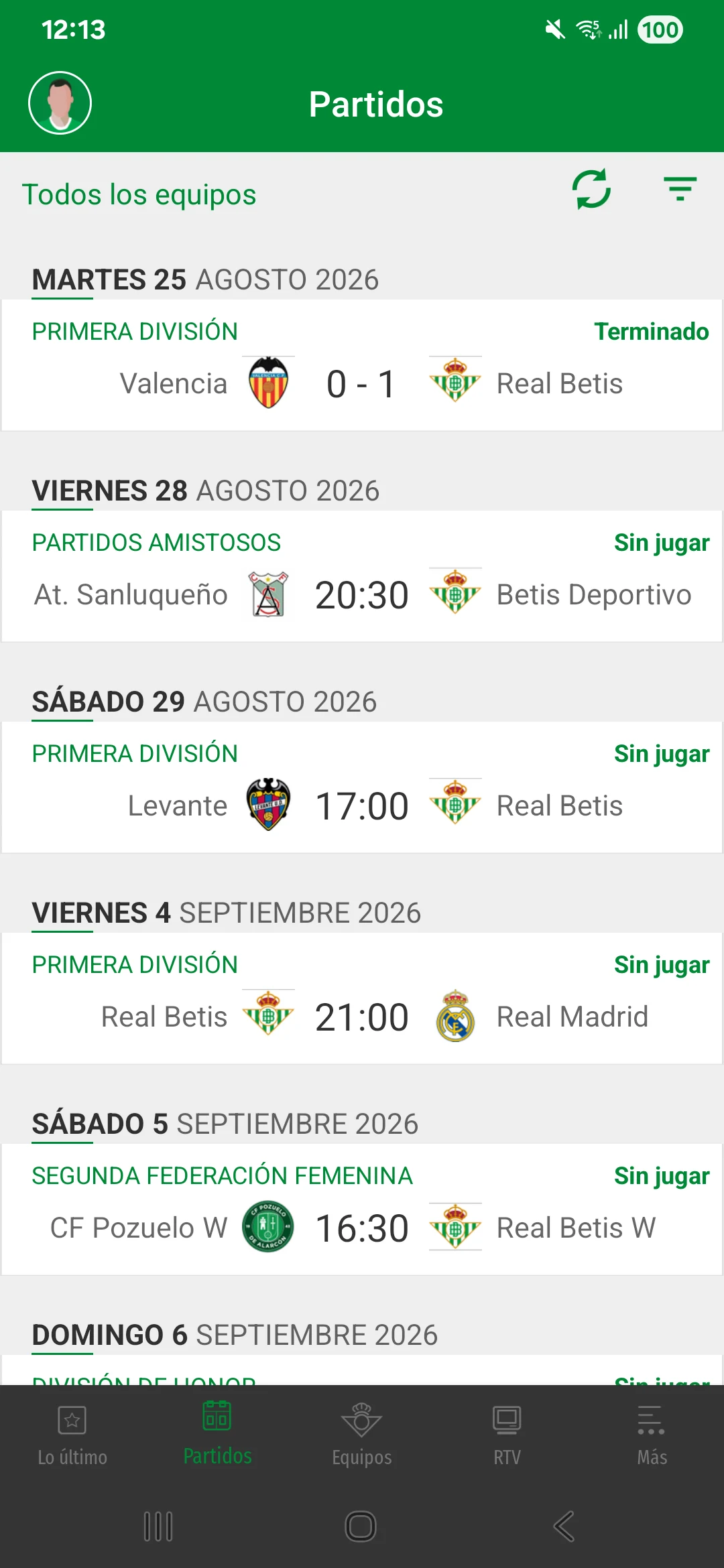 Real Betis Balompié screenshot
